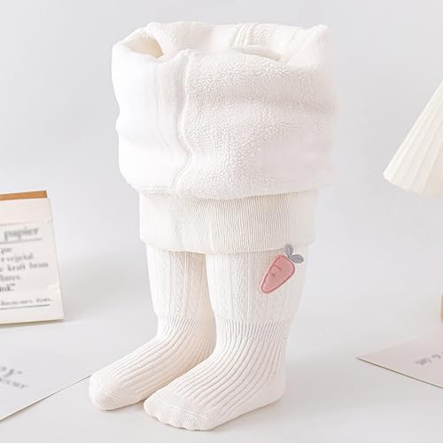 Toddler Baby Girl Fleece Lined Tights Kids Winter Thermal Leggings Cute Cartoon Carrot Thick Warm Footed Pantyhose2