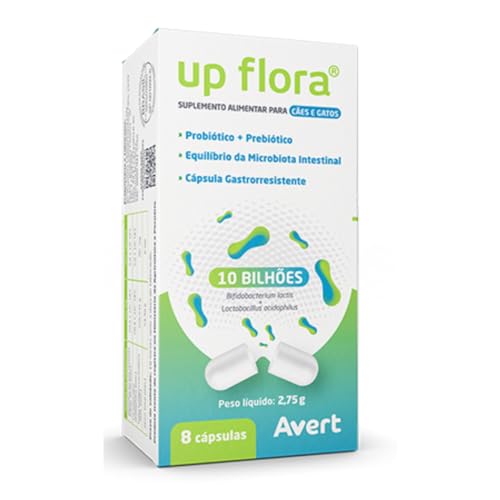 Up Flora Probiótico Suplemento Cães E Gatos 8 Capsulas Avert