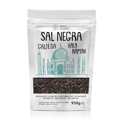 Sal Kala Namak, GRUESA, 100% Natural, |Sabor Huevo| Sin Aditivos, Sin Refinado. Sal Negra Del Himalaya. Mayor Contenido En Oligoelementos. Para Sazonar. Origen: India y Pakistán.