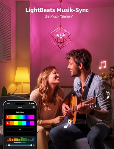 Lepro Smart E14 LED C37, 4.9W 470LM RGB+CCT, Dimmbar, 2er Pack – Ansicht 6