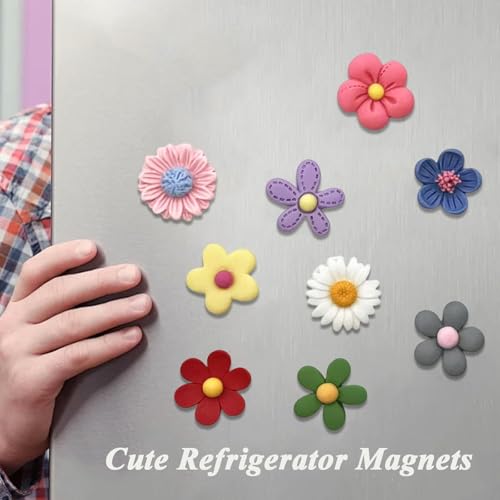 Image of 10 PCS Mini Vase Fridge Magnets, Floral Decorative Decor for Kitchen, Office, Whiteboard, Locker, Ideal for Adults, Flower Lovers, Office Workers, Parents