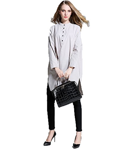 Manteau YALI blanc à col montant avec coupe asymétrique originale taille XL