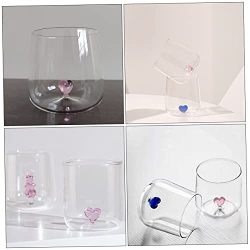Verre tasse à eau rose et accessoire décoration de table Amosfun