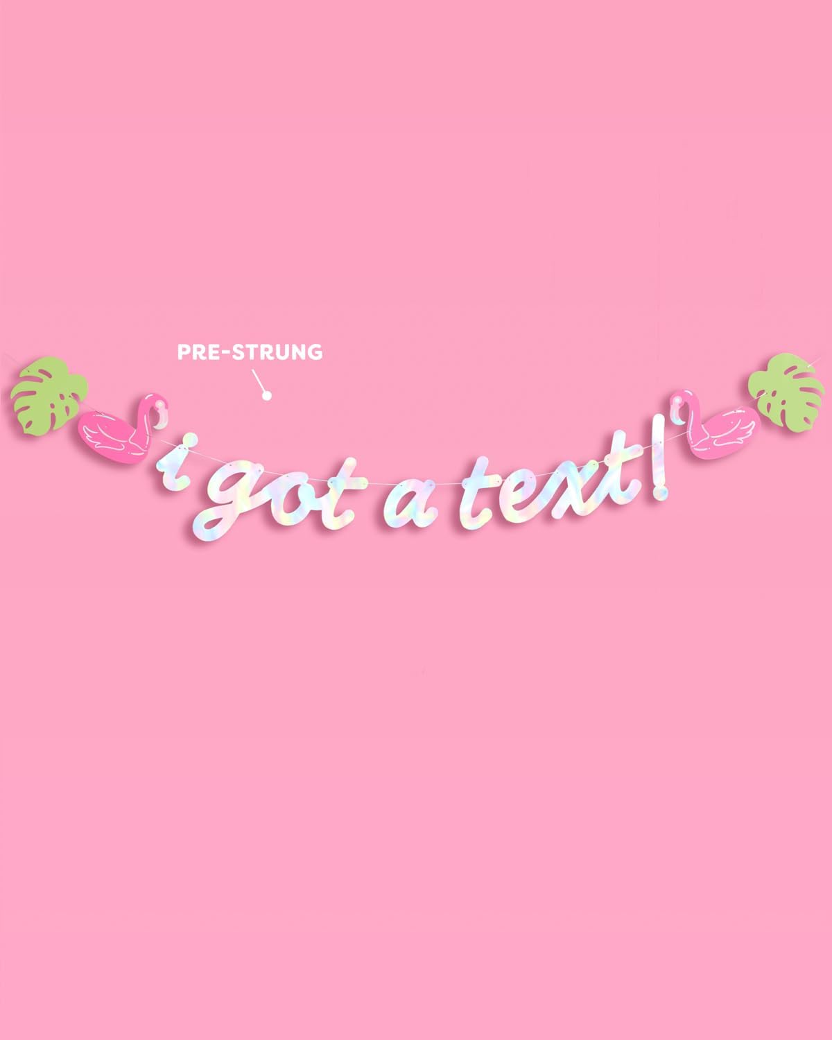 xo, Fetti I Got a Text Banner - Blue Iridescent Foil, 6 Ft. | Island Bachelorette Decorations, Love Villa Birthday Backdrop, Reality Bach Party, Bday Photo Booth Supplies