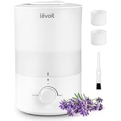 Levoit Humidifiers for Bedroom, Quiet, 3L Cool Mist, Essential Oil Diffuser | Top Fill/25Watt - Home/Large Room - 360° Nozzle - Rapid Ultrasonic Humidification for Baby Nursery/Plant