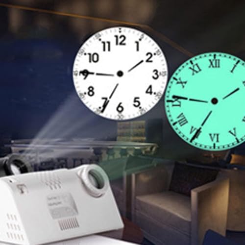 Reloj despertador proyector con mando a distancia, reloj analógico de proyección LED, números romanos y arábigos conmutables, rotación de 180°
