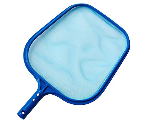 SharkBlu Plastic Pool Skimmer Net with Universal EZ-Clip Attachment for Easy Replacement, Leaf Skim Nets for Cleaning Swimming Pools, Telescopic Pole Not Included, Blue - 17.5 x 11.5 x 1.5 inches