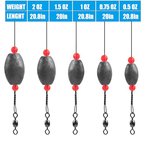 VATEICO Set de Señuelos para Pesca en Agua Salada con Líderes de Acero Inoxidable y Pesos de Huevo para Pargos, Mero y Más miniatura 4