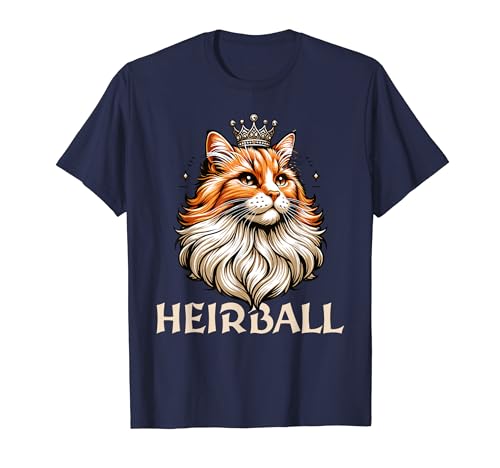 Funny Cat Lover Play on Words Cute Heirball Royal Cat T-Shirt