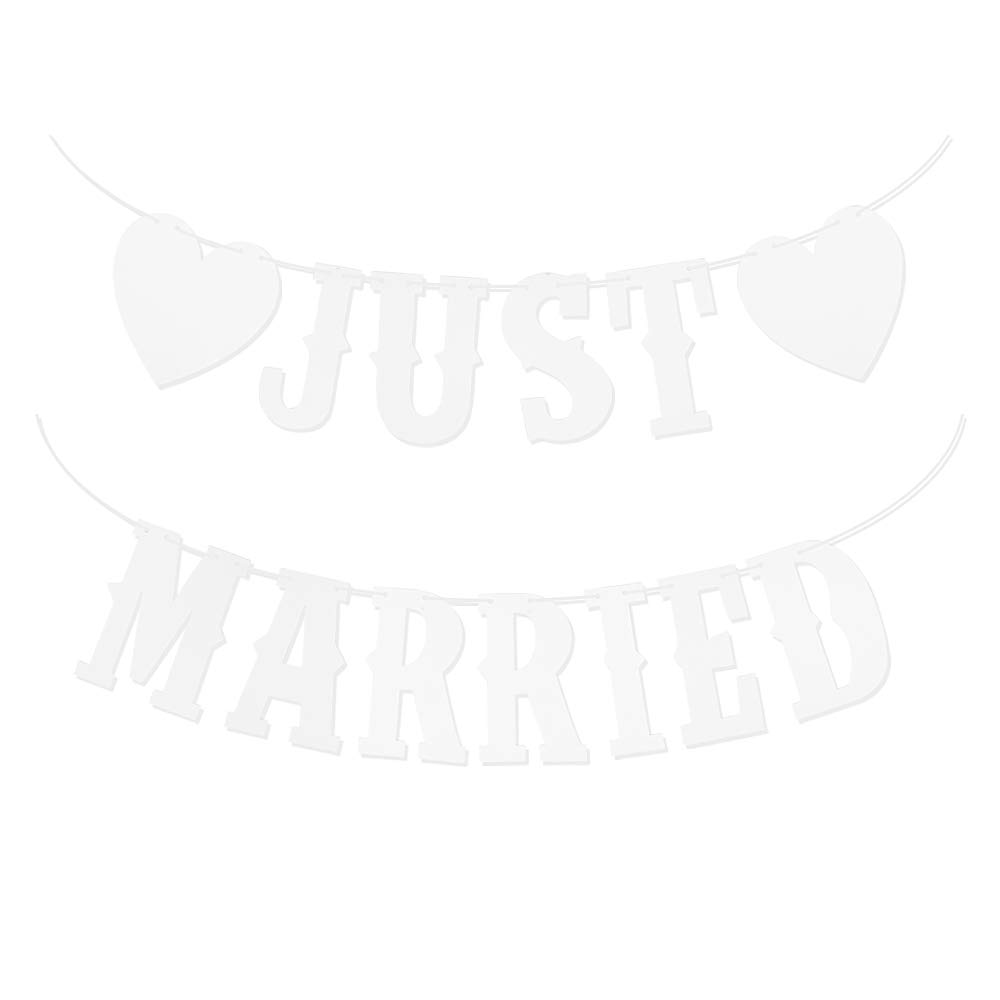 Striscione Just Married Striscione per matrimonio Striscione Just Married Decorazioni per matrimonio Striscione in iuta Ghirlanda nuziale in iuta Cartello Just Married - Italia