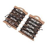Pulsera de Cuentas de Calavera Punk, Accesorio Ajustable de Moda, Pulsera de Roca de Calavera para Hombre, Cuero PU Vintage con Hebilla para Cumpleaños