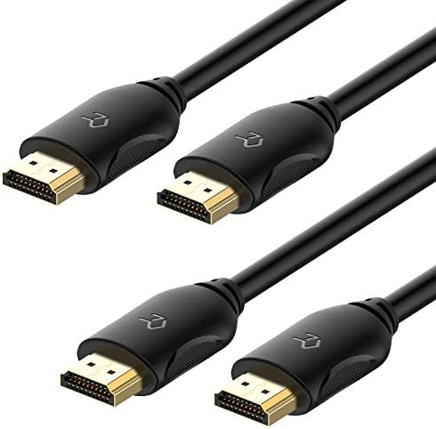 Rankie High-Speed HDMI Cable, Supports Ethernet, 3D, 4K and Audio Return, 1.8m, 2-Pack, Black