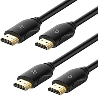 Rankie High-Speed HDMI Cable, Supports Ethernet, 3D, 4K and Audio Return, 1.8m, 2-Pack, Black