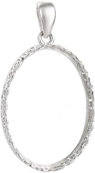 925 Sterling Silver Crown Bezel Cup Tray Pendant for Setting fit 25X30mm Oval Cabochon Pendant Base Blank for DIY Jewelry Making