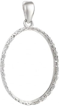 925 Sterling Silver Crown Bezel Cup Tray Pendant for Setting fit 13X18mm Oval Cabochon Pendant Base Blank for DIY Jewelry Making