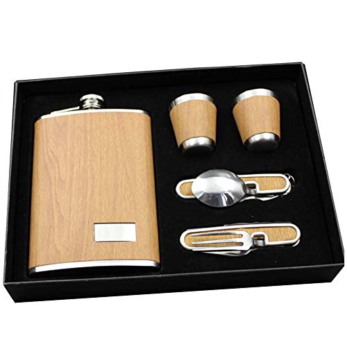 Pluuttiem Flachmann Set Holz Edelstahl Geschenkbox