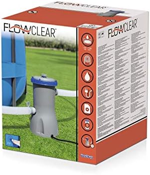 Bestway Flowclear 800gal Filter Pump Swimming Pool, Grey, 31x34.5x26.5 cm
