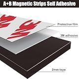 2 Rolki Taśma Magnetyczna A+B (2m+2m) do Moskitier, Taśmy Magnetycznej Samoprzylepna do Moskitiery Okiennej, z Mocnym Klejem, Możliwość Cięcia, do Ekranów Przeciw Owadom, Majsterkowania(2mm×15mm)