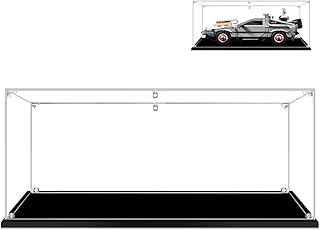 Hosdiy Acrylic Display Case for (Back to The Future Time Machine) - Dustproof Showcase Compatible with Lego 10300 (Only Display Case)