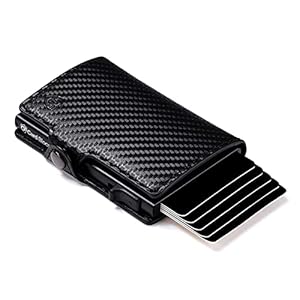 Conceal Plus Card Blocr Credit Card Slide Wallet RFID Blocking Slim Minimalist Card Holder (Black Carbon Fiber)