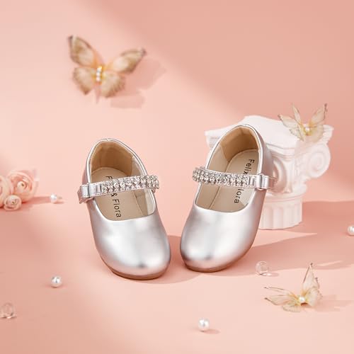 Image of Felix & Flora Toddler Flower Girl Dress Shoes - Baby Girl Ballet Mary Jane Flats for Party School Wedding