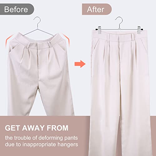 Eseoe Pants Hangers With Clips, Pants Hangers Space Saving, Non Slip Adjustable Clip Skirt Hangers, Metal Adult Kids Hangers For Closet Skirt Shorts Trouser Leggings (20 Pack) #TOP4