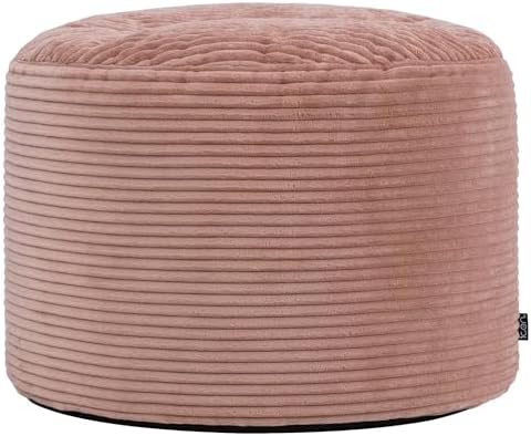 Icon Milano Tabouret Velours Côtelé, Pouf Rond, Pouf Repose Pieds...