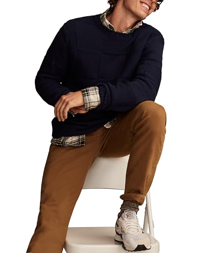 Lucky Brand Men's Check Stitch Crew Neck Sweater4