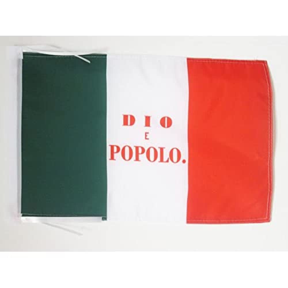 Drapeau République Romaine 1849 avec Cordelettes, 45cm x 30cm