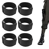 Sibba 6Pcs Bicycle Pant Leg Straps with Buckle, Adjustable Military Ankle Safety Band Multipurpose Magic Fastening Elastic Belt for Riding Cycling Climbing Fishing Outdoor Sports, Boot Blousing Straps