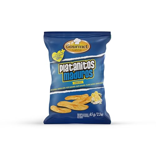 Platanitos Maduros - Bolsa de 65 g - Aperitivo Sin Aceite de Palma - Ideal para Picar Entre Horas - Elaborado con Plátano Maduro y Aceite de Girasol - Gourmet Latino