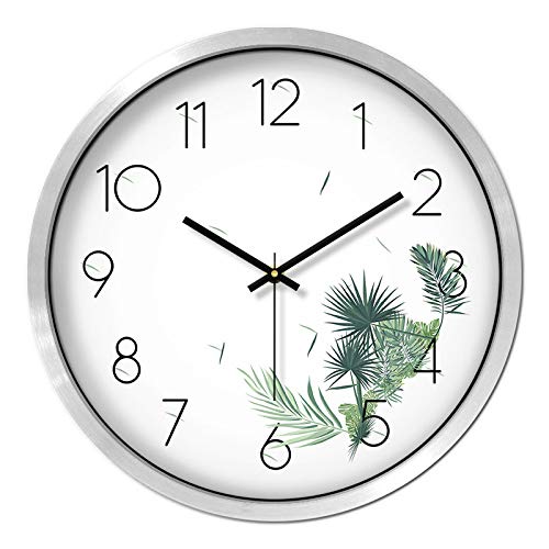 BreguhtThe Living Room Wall Clock Yunbai Series Innotime Clock Clock Clock Quartz Mute Large Bedroom Modern Watch Love Box,14 Inches (35Cm),Leaf Rainmodern Decoration, Classic, Durable, Retro, Simple