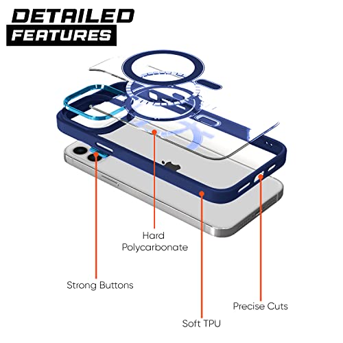 Image of Pikkme Back Cover | Support Mag-Safe Wireless Magnetic Charging | Hybrid Crystal Clear Transparent Case for iPhone 11 [TPU + Polycarbonate] (Blue)