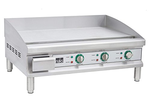 NAKS G-30 Electric Countertop Griddle with Side and Back Splash Guards, 30-Inch