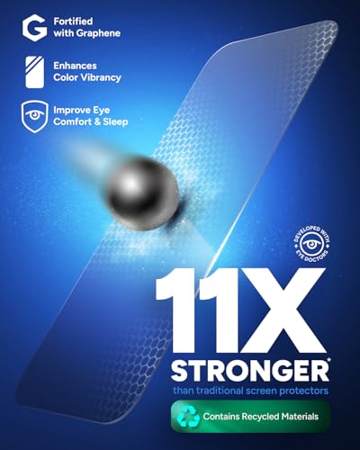 Image of ZAGG XTR4 Glass Samsung Galaxy S24 FE Screen Protector - 11X Stronger, Tempered Glass with Graphene, Blue Light Filtering, Anti-Reflective, Easy Installation, Recycled Content
