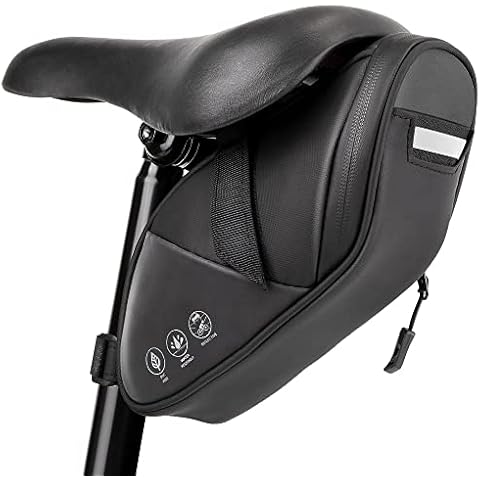 Nasjac Bike Saddle Bag, 1.2L Bike Rear Under Seat Bag, Cycling Bag Under Seat, Bicycle Bike Bags for Back Frame, Waterproof Reflective Mountain Road Bikes Back Seat Pack Bags, Bike Storage Bags Cover