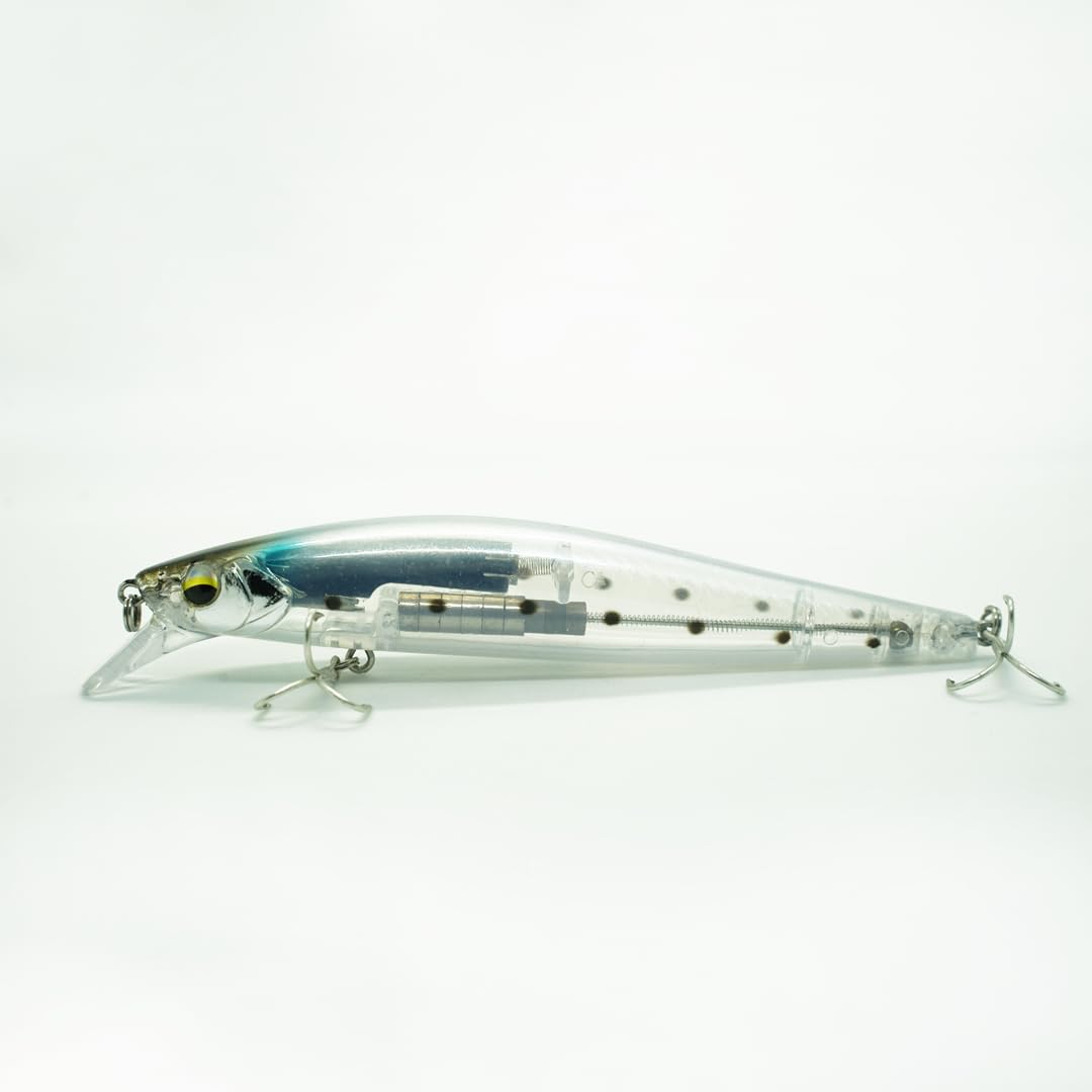 Power Cast Bass Exciter Crankbait, Suspended Model, 25g, 12.5cm Bait, Lure (1pc/Order) (Transparent)
