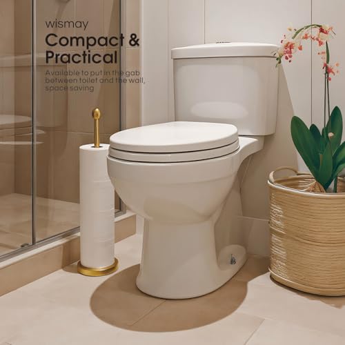 Toilet Paper Holder Stand for 4 or 5 Rolls, Freestanding Tissue Roll Holder, Stainless Steel (Gold), Perfect - Image 4