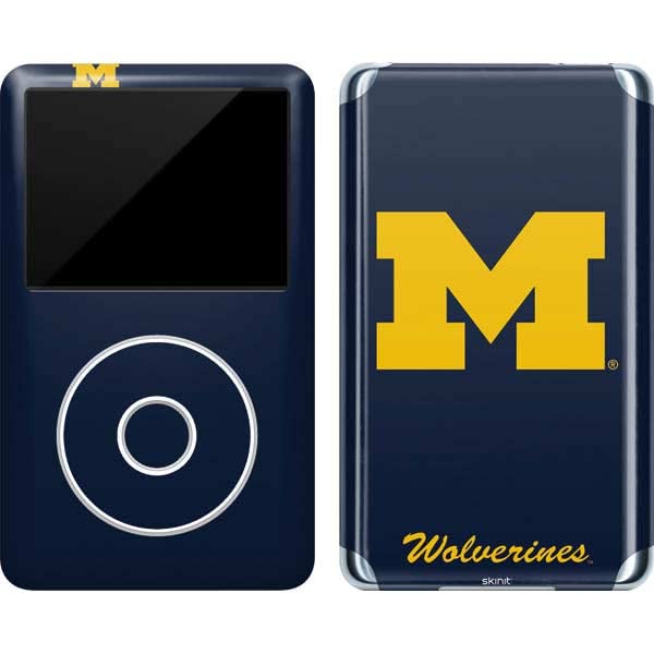 Skinit Decal MP3 Player Skin Compatible with iPod Classic (6th Gen) 80GB - Officially Licensed College Michigan M Logo Bold Design