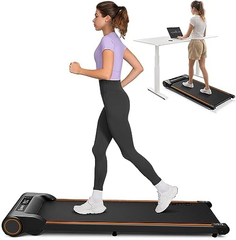 Walking Pad Treadmill Under Desk Treadmill for Home Office Portable Mini Treadmill with Wider Running Belt and Remote Control