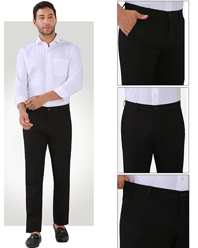 Image of TAGDO Men's Cotton Casual Trousers | Slim Fit Formal Pants for Man | Comfortable & Breathable Fabric | Stylish Office Wear | Everyday Casual Pant for Men