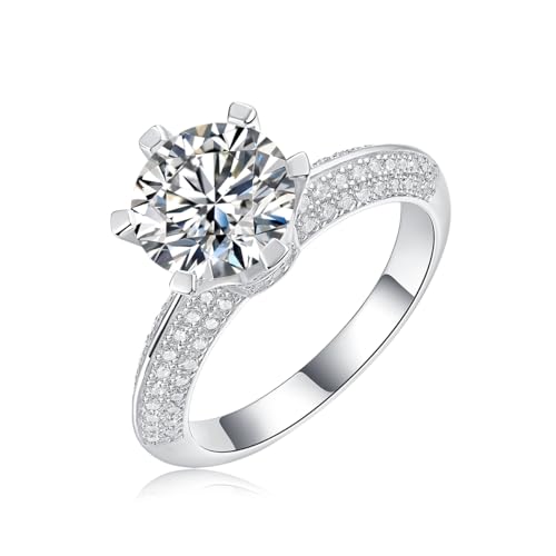 FANCIME Moissanite Engagement Rings for Women Sterling Silver Engagement Ring Moissanite Promise Rings for Her,Wedding Bands Moissanite Rings 1/3/5CT