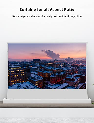 Vividstorm- Projector Screen Portable Folding Stand Floor Rising Movie Screen Sound Transparent Perforated All White Screen Compatible With Ordinary Projector,Vwsdstpwa120H #TOP3