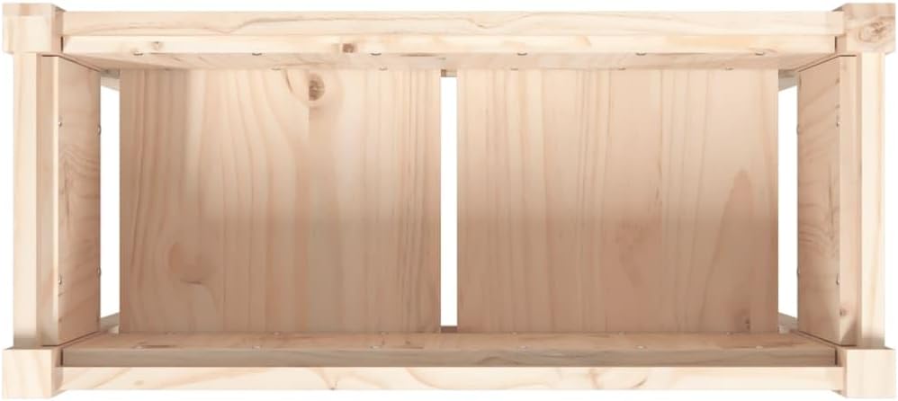 Rectangular Garden Planter, Natural Pine Solid Wood, 27.6x27.6x27.6 Inch, Rustic Finish, Outdoor Raised Garden Bed for Patio, Balcony, Herbs