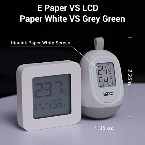 Reptile Tank Thermometer, Mini, Wireless,HD E-Paper Digital Indoor Room Thermometer and Hygrometer,Suitable for Home Office and Reptile Tank of Hermit Crab,Spider, Snake or Other Reptile Pet-1pc,White