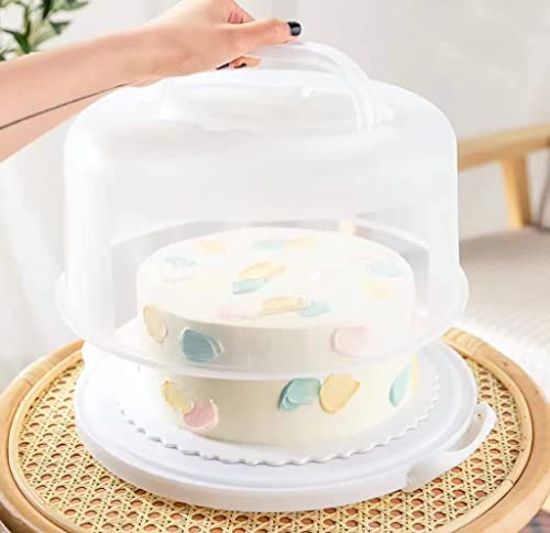Nvaziop Large 10 Inch Cake Carrier Keeper Stand With Handles And Lids Container For Transport Cake Holder Tray With Cover Round Cupcake Storage Kitchen Cooking Box thumb #2