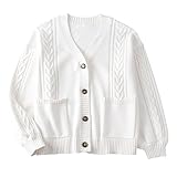 JASCLS Suéter de Manga Larga de Invierno con Motivo de Bloques de Color Boho Rayado en Zig-Zag para Mujer, Jardín Blanco/Opulento, L
