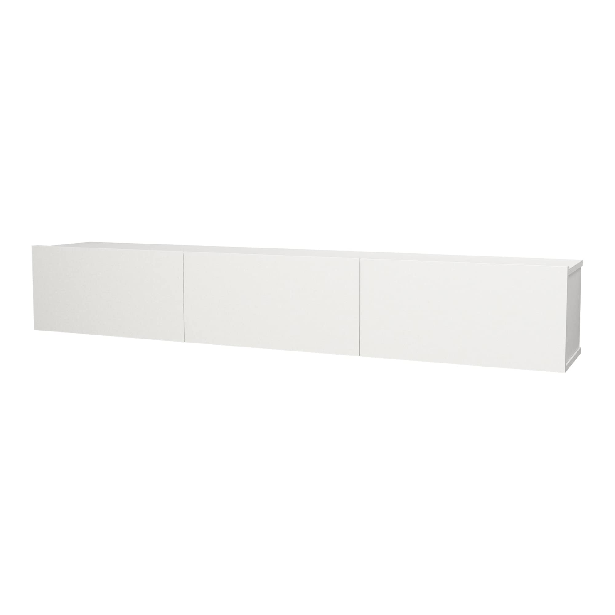 [en.casa] Mobile TV da Parete con 3 Ante a Ribalta Mensola Porta TV 180 x 31 x 29,5 cm Armadietto Pensile - Bianco