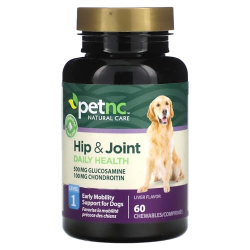 Petnc Level-1 Hip & Joint Health Supplement for Young Dogs (60 Count), 500mg Glucosamine, 100mg Chondroitin, 10mg MSM, & 1mg Hyaluronic Acid, Includes Vitamin C & Manganese, Liver Flavor - image 4
