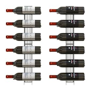 J JACKCUBE DESIGN Wall Mount Wine Rack Organiser for 12 Bottles, Heavy Duty Steel Wine Champagne Liquor Storage Display Holder Rack for Kitchen, Wine Cellar and Home Decor- MK823B